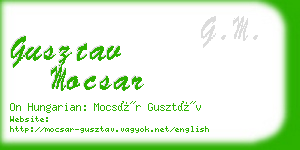 gusztav mocsar business card